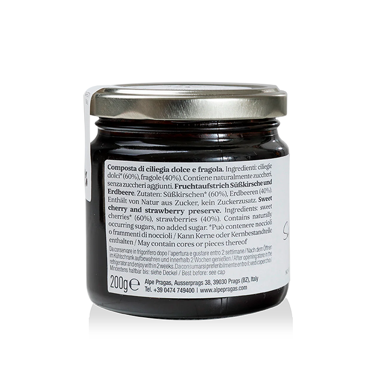 Composta di Ciliegia dolce e Fragola 100% Frutta - Alpe Pragas