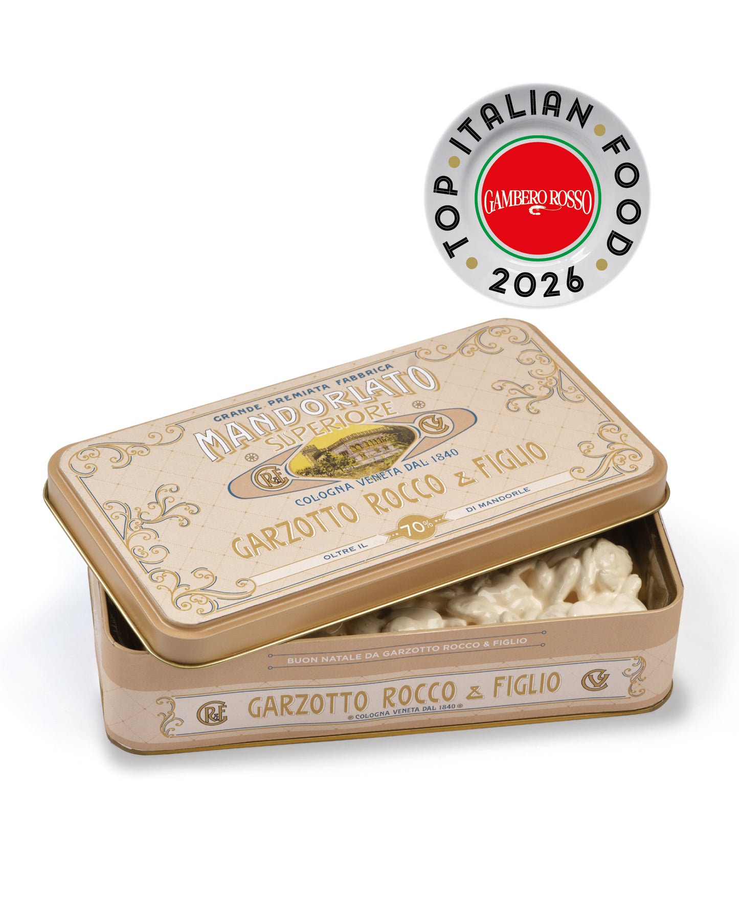 Mandorlato Superiore 300 g - Latta Regalo - Mandorlato Garzotto Rocco e Figlio