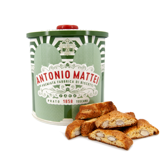 Biscotti di Prato in Latta da 500 g - Confezione "Clara" - Biscottificio Antonio Mattei