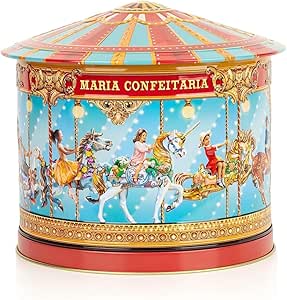 Biscotti - Latta regalo "Carousel" con Carillon - Biscotti di Natale 300 g