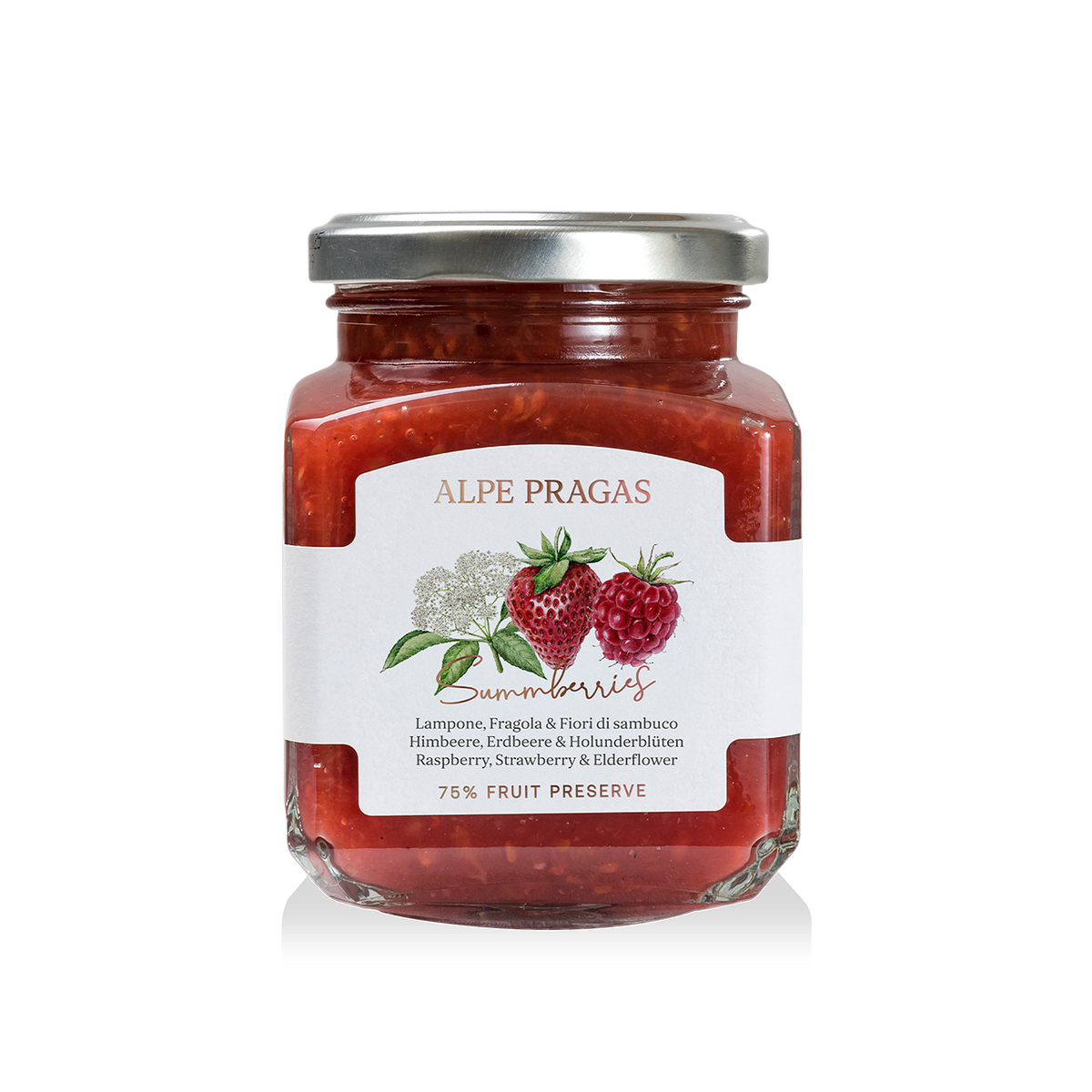 Composta Lampone, Fragola e Sambuco Alpe Pragas 335 g