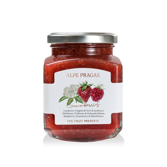 Composta Lampone, Fragola e Sambuco Alpe Pragas 335 g