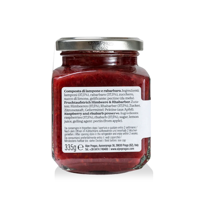 Composta di Lampone e Rabarbaro - Alpe Pragas - Delizie di Frutta dal Trentino