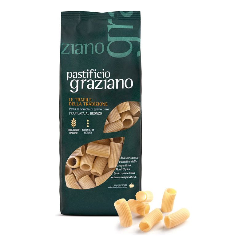 Mezze Maniche Rigate - Pasta di Semola di Grano duro - Pastificio Graziano